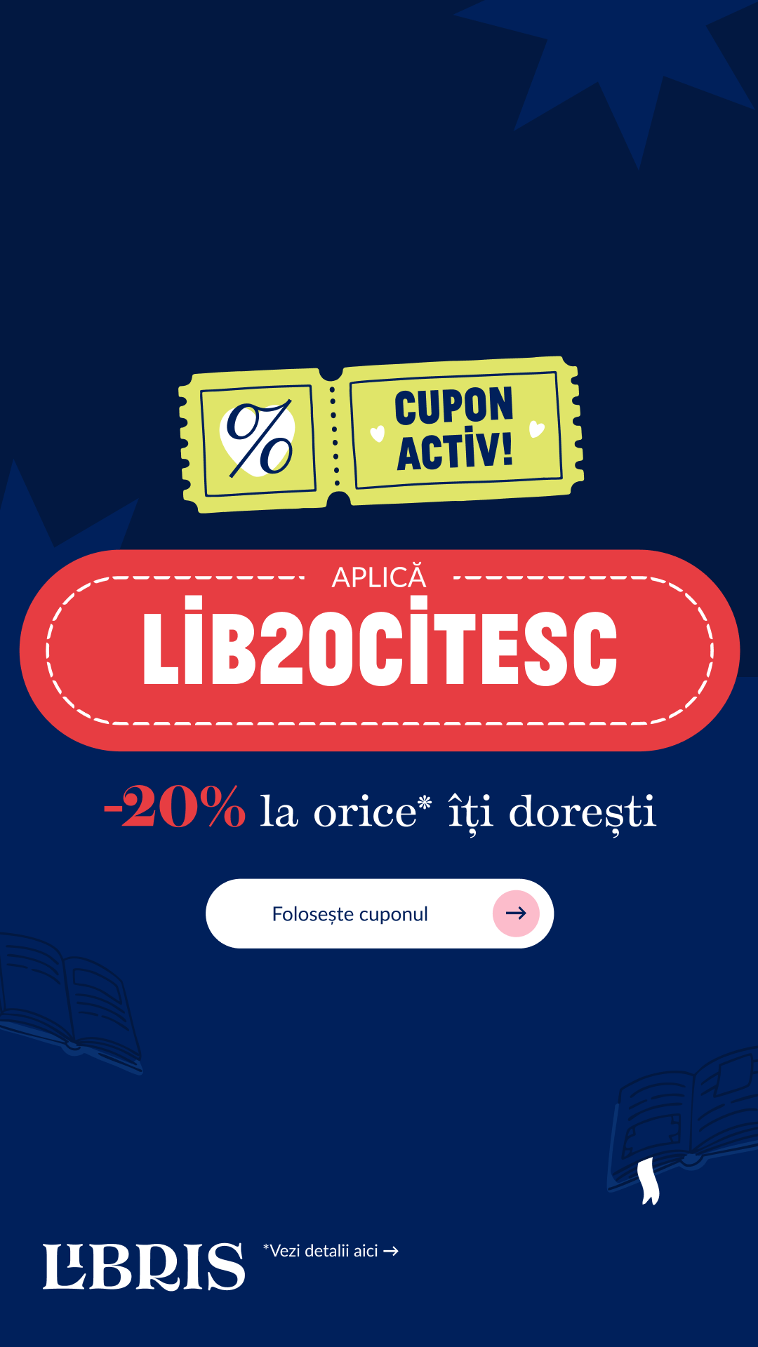 Cupon ACTIV! -20% la orice Află codul » – libris.ro