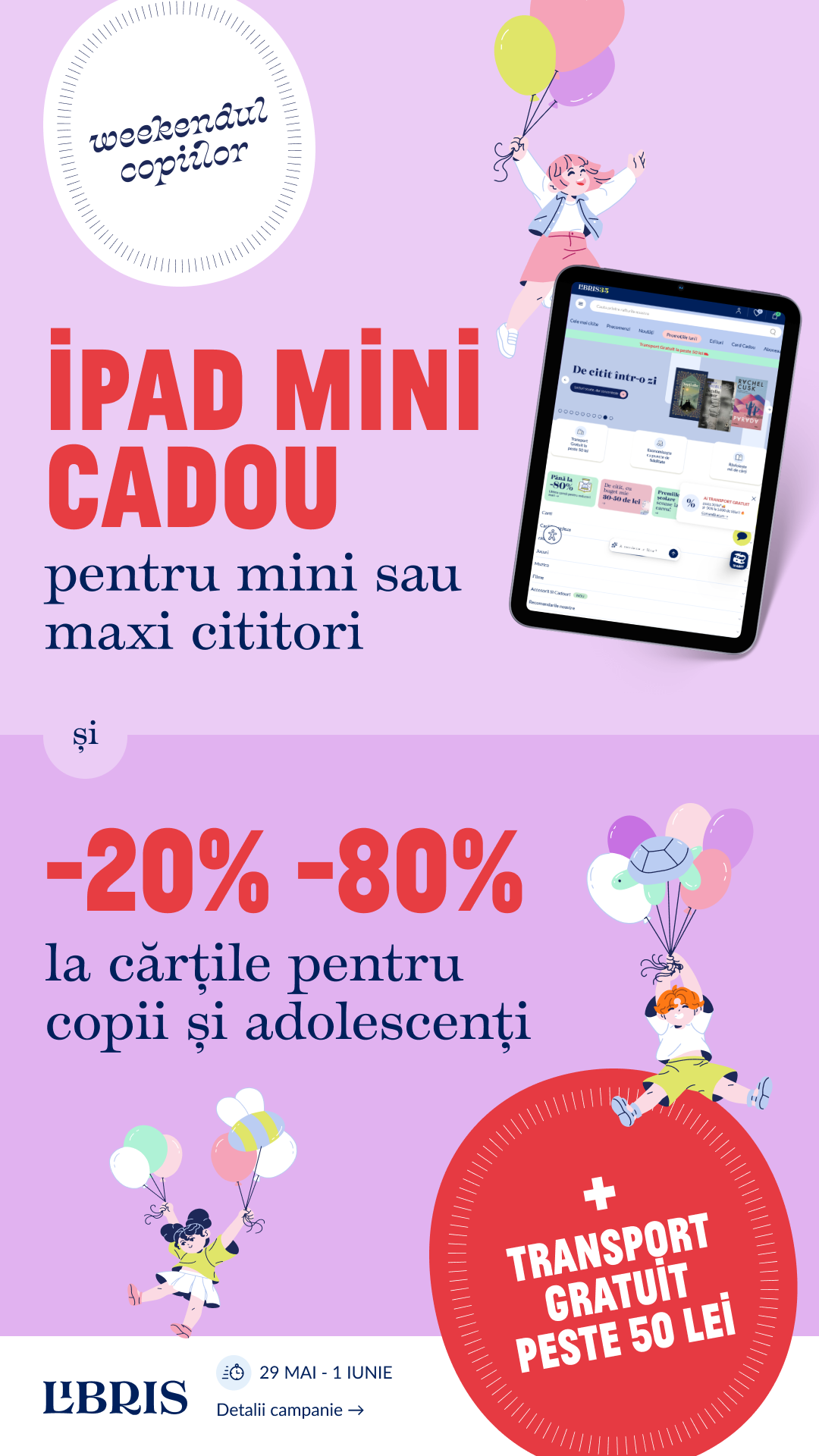 Un iPad mini CADOU și -20%-80% la cărți pentru copii & YA  Weekendul mini-cititorilor a început! – libris.ro