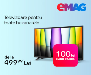 eMAG - Televizoare pentru toate buzunarele – selectie TVs 100 lei card cadou