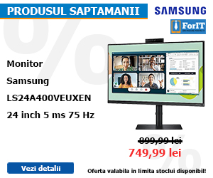 ForIT - Produsul saptamanii – Monitor Samsung LS24A400VEUXEN 24 inch 5 ms 75 Hz