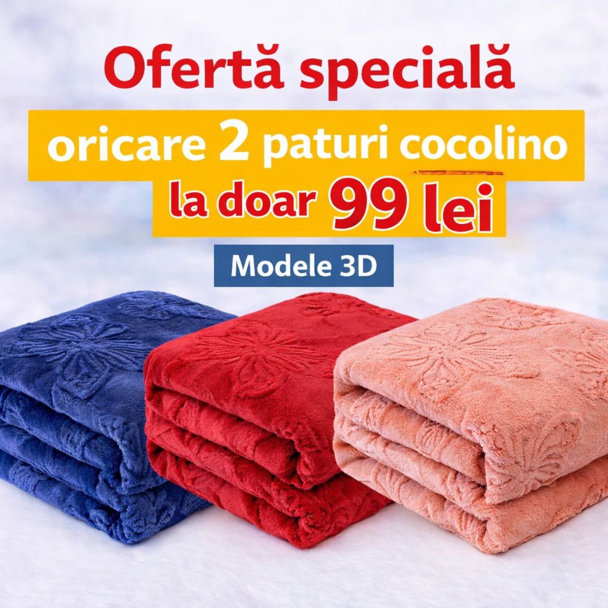 Paturi cocolino Fluturi 3D – 2 la 99 lei! – Exclusive-home.ro